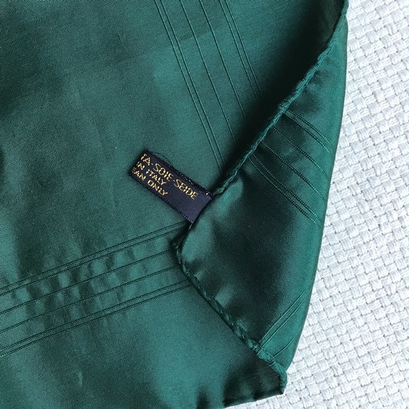 Bundle of 2 Gorgeous vintage Silk green & purple unisex scarf - made in Italy - Picture 5 of 14